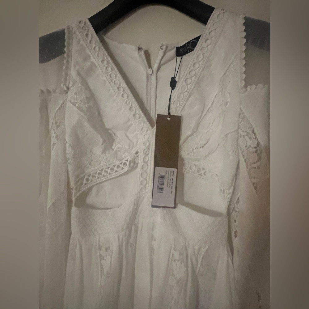 NWT PATBO White Lace long cut out Maxi Dress Size 6 / 38 - Picture 6 of 11